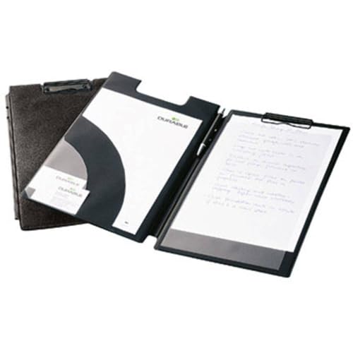 Durable 233201 - Cartella portablocco A4+, con porta penna e tasche interne, formato A4 extra largo, nero, 1 pezzo