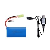 DEERC Original 7.4V 1200 mAh Battery and Charger for 300E Brushless High Speed Rc Car