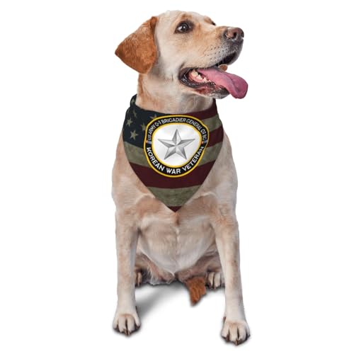 US Army O-7 Brigadier General O7 BG Korean War Veteran Dog Scarf Pet Bandana Cat Pet Bibs