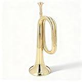 Corneta de órdenes bugle clapper en do - trompetilla de latón con tubo reforzado y acabado lacado dorado, 34 cm, azul - sonido claro y potente, ideal para principiantes y corne