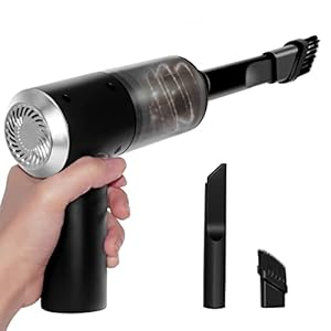 suloea Handstaubsauger Akku Autostaubsauger,Hand Stark Mini Staubsauger Auto Kabellos,USB aufladbar Tragbar Leicht(310g…