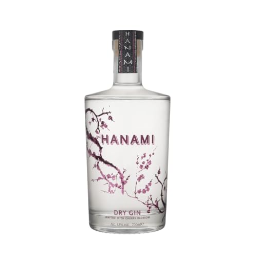 Hanami Dry Gin 70cl – Premium Japanischer Gin mit Kirschblüten-Essenz – 43% Alkohol – Perfekt für Cocktails & Pur – Hochwertiges Geschenk für Genießer