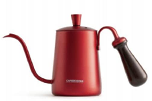 CAFEDE KONA stainless steel hand brewed coffee pot Teflon long mouth fine mouth pot coffee pot 360M - redL