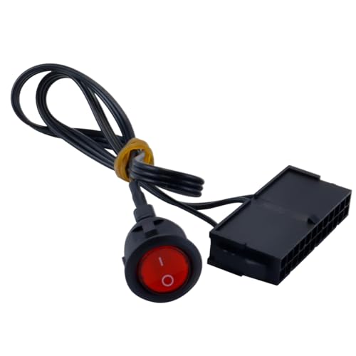 Orivin 2 piezas de comprobador de puente de fuente de alimentación ATX de 24 pines con interruptor de encendido y apagado, luz roja para control de bomba de refrigeración por agua, 52 cm - imagen 4