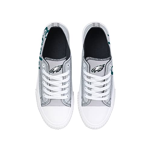 Image of FOCO Womens NFL Team Logo Ladies Fashion Color Glitter Low Top Canvas Sneakers Shoes