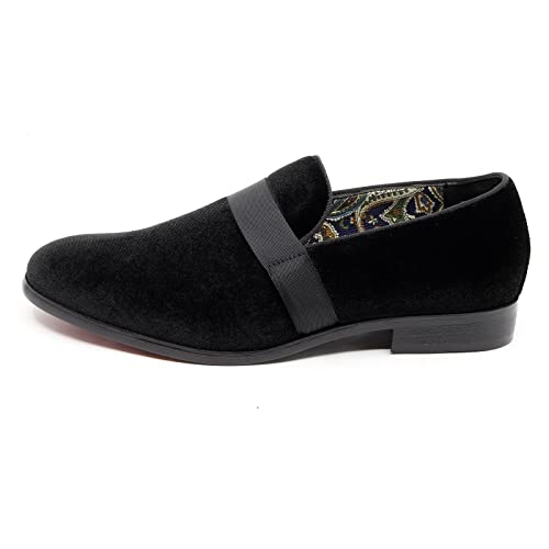 Men's Velvet Classic Smoking Slipper Tuxedo Loafer Slip On Shoe Sm-08 (Black, Us_Footwear_Size_System, Adult, Men, Numeric, Medium, Numeric_12) #TOP1