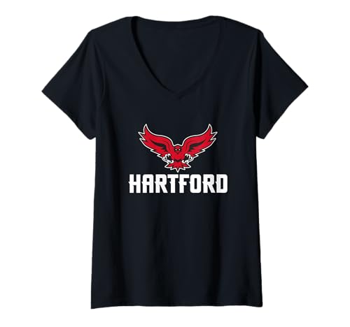 Womens Hartford Hawks Icon Officially Licensed V-Neck T-Shirt