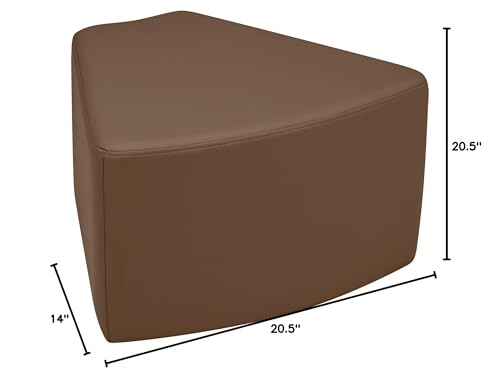 Image of Sprogs 12 inch H Structured Wedge Stool -Flexible Modular Collaborative Soft Seating for Office, Home, Lounge and School Classrooms with Durable Frame & Set of 2 inch Casters Add-on -Chocolate