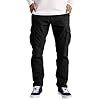 NANAMEEI Pantalons de Travail Cargo Pantalons Décontracté Homme Pantalon Cargo Homme Taille Elastique Cargos Pants Noir L