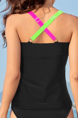 Image of Women Underwire Tankini Top Only - Twist Front V Neck Bathing Suit Swim Top Tummy Control Cross Swimsuit 2026