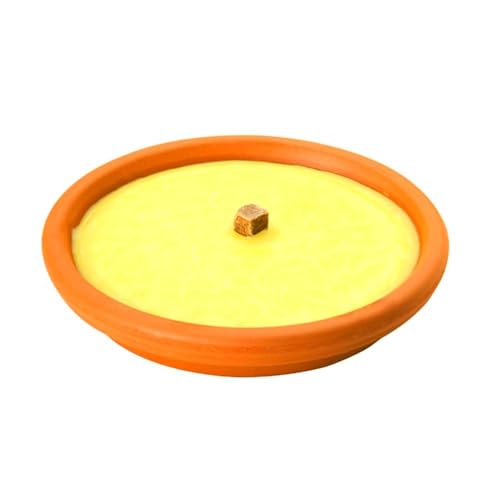 Vela antimosquitos de citronela en Recipiente de Terracota de 14 cm y 120 Gramos. Diseñado para: Mantener alejados a los Insectos.