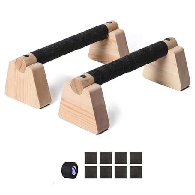 1 Pair Wooden Push Up Bar,For Home Parallettes Bars,Calisthenics Bars,For Fitness Handstand Training, Push-up Handles.