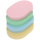 DOITOOL Spugne Ovali la Pulizia del Viso Set da 4, Spugna Esfoliante Riutilizzabile per Trucco e Detergente, Spugnetta per Viso Delicata ad Assorbimento Rapido per Uso Quotidiano