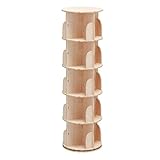 5 Tier 360° Rotating Stackable Shelves Bookshelf Organizer 360 Display Rotating Bookshelf Wood Book Shelf Organizer for Bedroom, Living Room, Study Room - Intexca