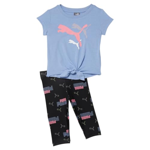 PUMA Toddler Girls 2 Piece Crew Neck Short Sleeve & Leggings Set Casual Tops Casual Leggings - Blue