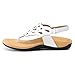 Athlefit White Sandals Women Comfortable Orthopedic Arch Support Sandals Wide Width Beach Casual Orthotic Flat Sandals Size 7.5