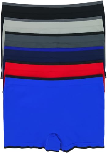 ToBeInStyle Men's Pack of 6 Seamless Boxer Briefs in Solid and Stripe Designs2