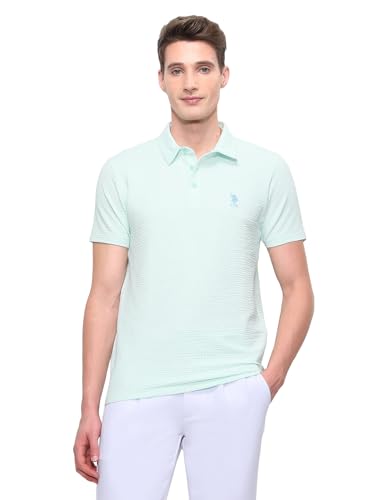 Image of U.S.Polo Association Men's Textured Slim Fit Polo Shirt