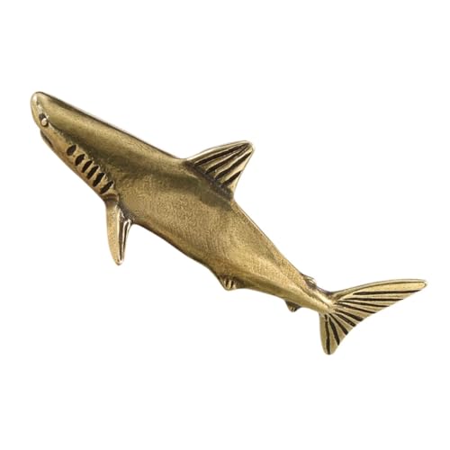 Sculpture requin laiton au style retro unique pour bureau