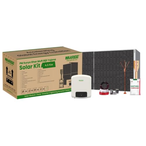 Image of WAAREE 4-4.5kW TOPcon DCR Radiance Solar Kit || High-Efficiency TOPcon Solar Panels || 4 kW on Grid Single-Phase Inverter || Complete All in One Energy Solution Kit