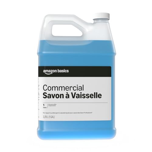 Image of Amazon Basics Commercial Liquid Dish Soap, Long-Lasting Suds, Concentrated Formula, 1 Gallon, Pack of 2