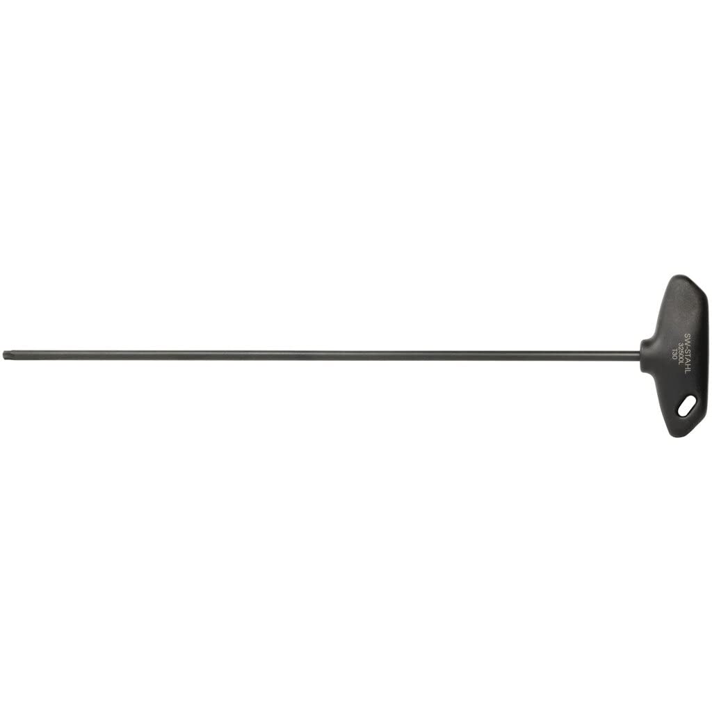 SW-Stahl 32500L-T30 T-Griff Schraubendreher TX30-400 mm Extra Lang | TX Schraubenzieher aus S2-Stahl mit 1-Komponenten-Griff - Ideal für BMW E38 Kotflügel, Passat Scheinwerfer & Ölwannen
