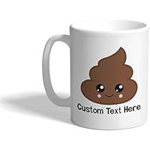 Custom Funny Coffee Mug Coffee Cup Emotion Poop White Ceramic Tea Cup 11 OZ Personalized Text Here