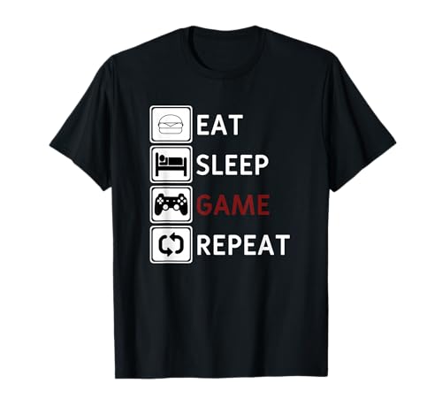EAT SLEEP GAME REPEAT - Essen Schlafen Zocken Wiederholen T-Shirt