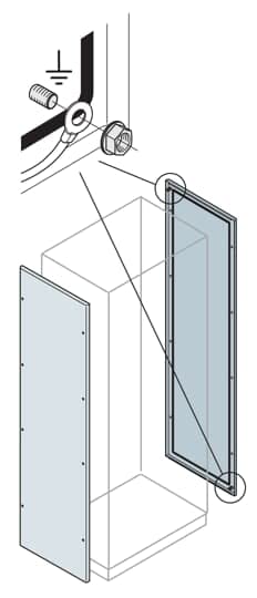 Panneau latéral IS2 ABB Entrelec 1800 x 800 mm avec finition gris RAL7035