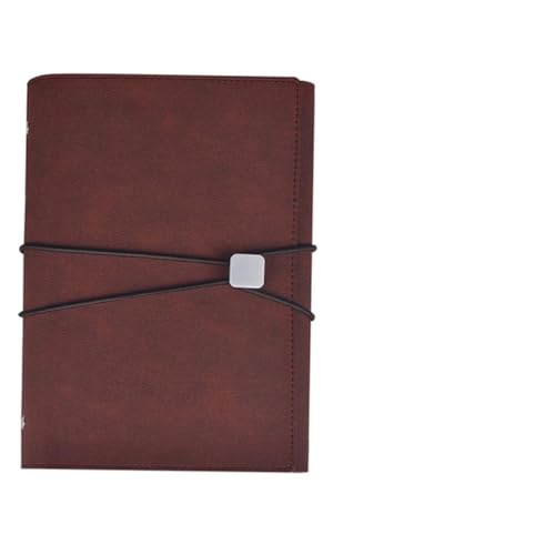 Cahier en cuir PU A5 avec bandoulière rouge anti-perte