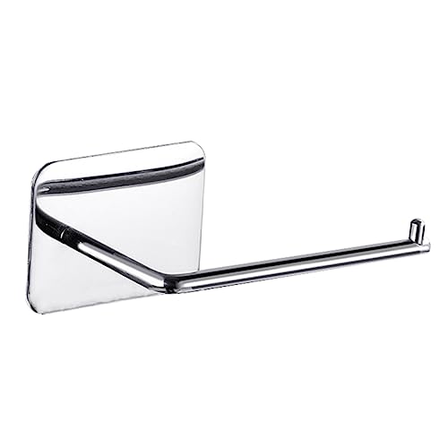 Veemoon Stainless Steel Paper Holder Durable Wall Mount Toilet Tissue Holder Modern Bathroom Paper Storage Rack No Drill Installation Space Saving Design for Home and Commercial