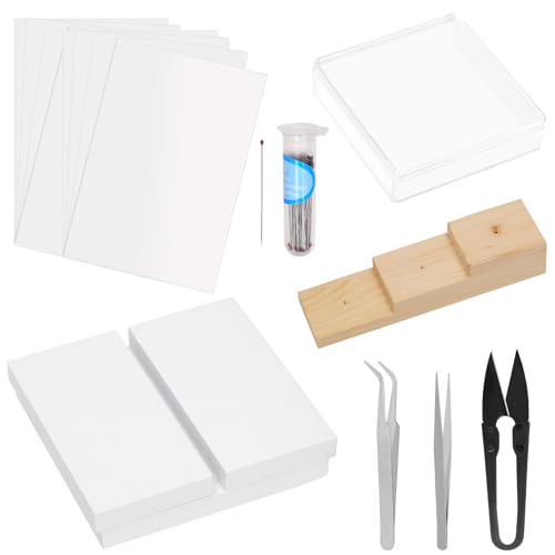 Rustark - Rustark 114Pcs Making Insect Specimen Tools Kit Insect Pinning Kit with Insect Pinning Block Insect Pins Wings Pressing Paper Insect Pinning Board Entomology Supplies for Bugs Collection Science