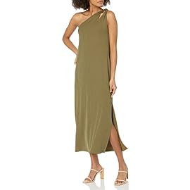 The Drop Women’s Mickey Loose-fit One-Shoulder Cut-Out Rib Knit Maxi Dress