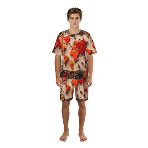 Pyjama homme carte du monde épices pour retrouver la sérénité d'un week-end paresseux