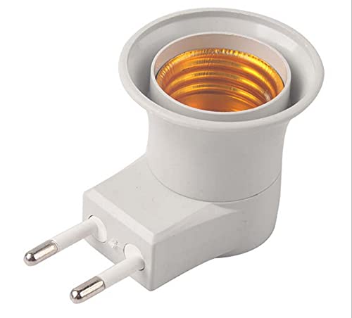 2 Adattatori Da E27 A Presa Elettrica - Convertitore Portalampada Per Alimentare Dispositivi, Sicuro E Polarizzato