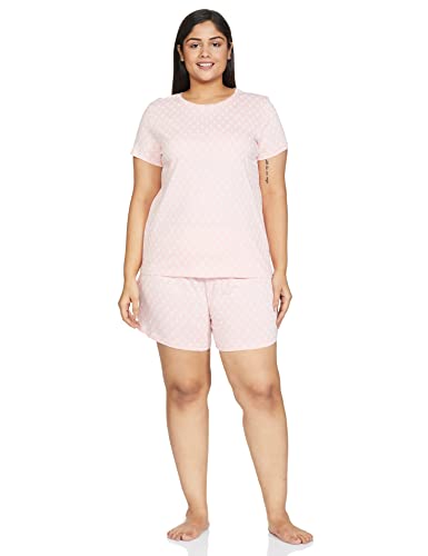 Image of Amazon Brand - Symbol Women's Cotton Regular Fit T-Shirt and Shorts Night Suit (Night Wear | Co-ord Set | Lounge Wear Set) (Available in Plus Sizes)