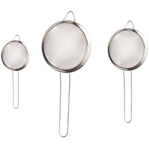 Fine Mesh Strainer Set of 3, Stainless Steel Fine Mesh Sieve Set,Cocktail Strainer for Food Yogurt Juice Kitchen Rice Tea (3)