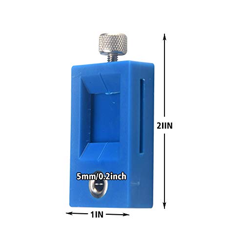 Drill Punch Locator, Adjustable Drill Guide Sleeve Cabinet Hardware Jig Drawer Pull Jig Wood Drilling Dowelling Hole Saw Master System (Blue) - Thumbnail 6