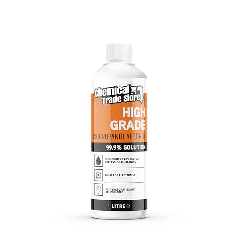 Chemical Trade Store - Isopropanol Alcohol 99.9% 1 Litre - High-Purity Isopropyl Alcohol IPA Solvent & Cleaner For Electronics PC & Phone Cleaning Ink Removal Surface Prep Lab & Industrial Use