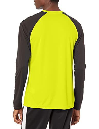 PUMA mens Team Pacer Goalkeeper Long Sleeve Jersey T Shirt, Fluorescent Yellow/Black/White, Small US