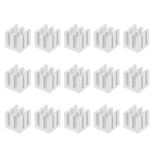 sourcing map 10x10x10mm Alluminium Dissipateur Chaleur Radiateur pour MOS IC Puce Argenté 15pcs