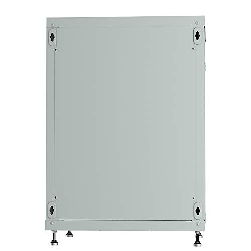 Sysracks 15U Wall Mount Gray It Network Av Data Server Rack Cabinet Enclosure 24 Inch Depth - 2 Shelves - 8-Way Pdu - Fan - Adjustable Feet - Hardware #TOP1