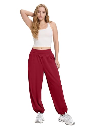 Women's Harem Pants, High Waist Boho Palazzo Trousers with Front Pockets Summer Hippie Pants 20254
