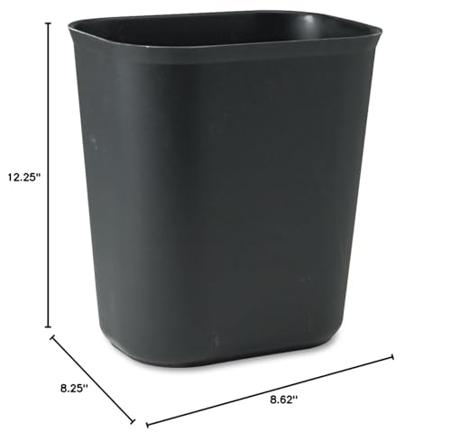 Image of Rubbermaid Commercial Products Fire Resistant Wastebasket 14 Qt /3.5 GAL, Black, for Hospitals /Schools /Hotels /Offices /Homes