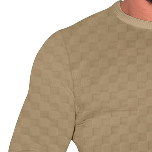 Men's Spring Jacquard Checkered Sweater Male Round Neck Pullover Sweater Cable Knit Long-Sleeve Sweaters for Men3