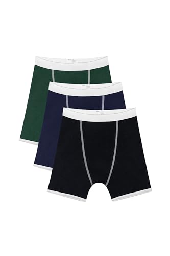 44043-3PK - 3 Pack Men's Baby Rib Boxer Brief - Comfortable, Supportive