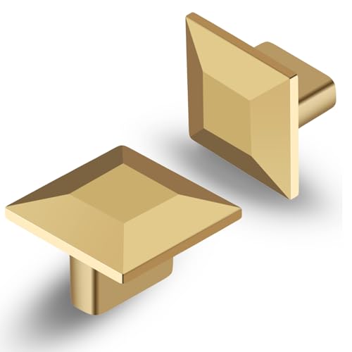 LAPO 9 Piece Knobs for Cabinets– Modern Zinc Drawer Knob for Kitchen, Wardrobe, Cupboard, and Home Furniture (PVD Gold Finish)