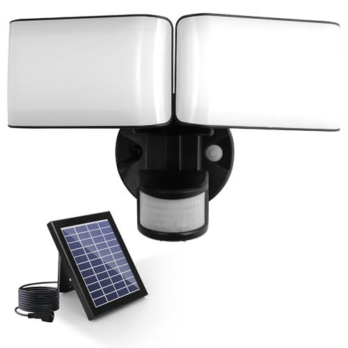 Solar lights outdoor,Motion solar flood light 2Adjustable Heads, solar lights outdoor waterproof 6500k , with 16.4 Ft Cable olar Powered Security Lights for Patio,Yard motion sensor outdoor lights