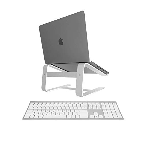 Macally Ultra Slim Wired Computer Keyboard and Ergonomic Laptop Stand, Create Both Efficiency and Comfort