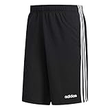 adidas Men's Essentials 3-stripes Single Jersey Shorts, Black/White, Large